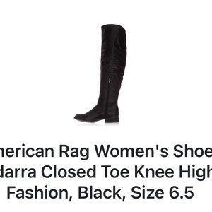 American Rag Women's Shoes adarra Closed Toe Knee High Fashion, Black, Size 6.5
